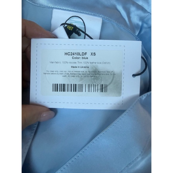 Sleeper Luna Maxi Dress with Detachable Feather Cuffs – Blue XS NWT - Picture 7 of 7